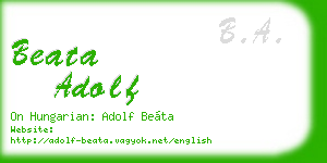 beata adolf business card